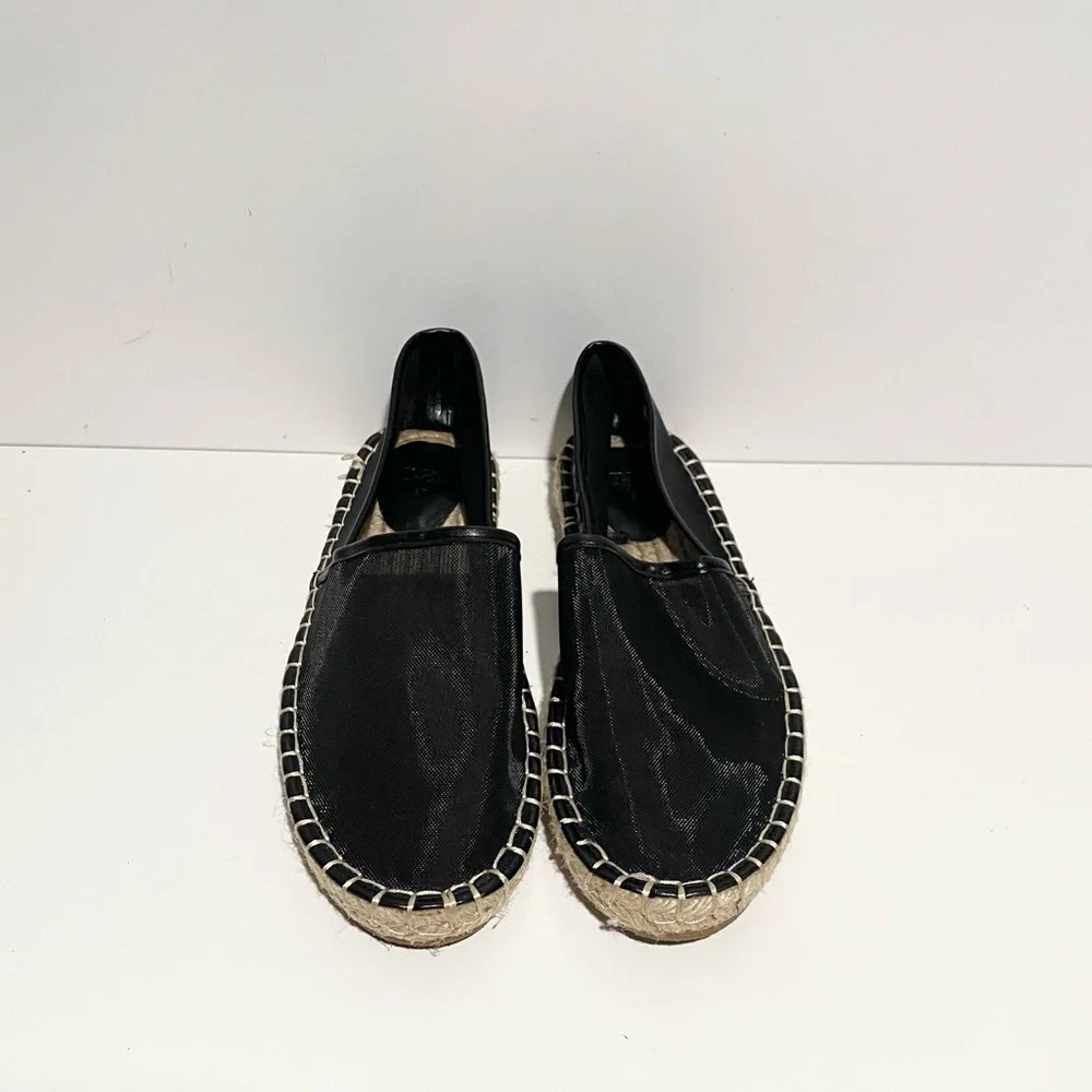 Zara Black Espadrille‎ Mesh Slip On Shoes 37